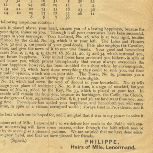 Phillipe Lenormand Instructions